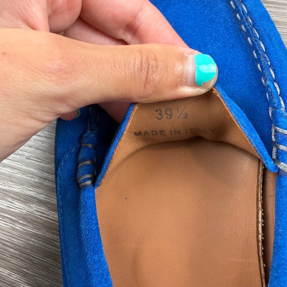 M.Gemi Womens Felize Suede Driving Loafers Moccasins Blue 39.5 US 8.5